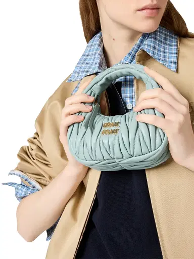 Miu Miu Women's Wander Matelassé Nappa Leather Hobo Mini-Bag | Thumbnail 7