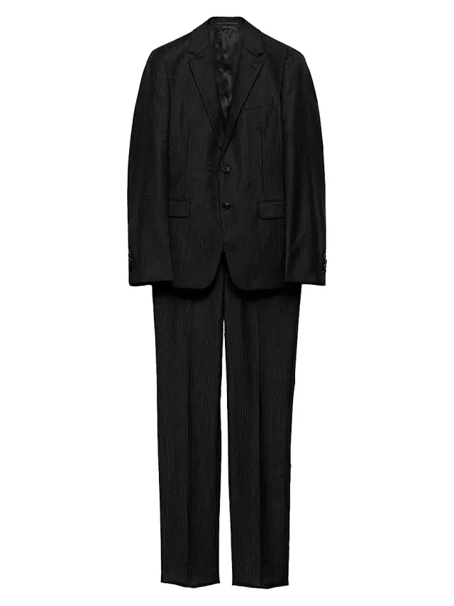 Men's Single-Breasted Wool and Cashmere Suit - Grey