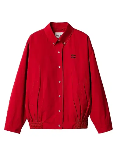 Miu Miu Women's Heavy Poplin Blouson Jacket - Red - Size 4 | Thumbnail 1 Miu Miu Women's Heavy Poplin Blouson Jacket - Red - Size 4 | Thumbnail 1