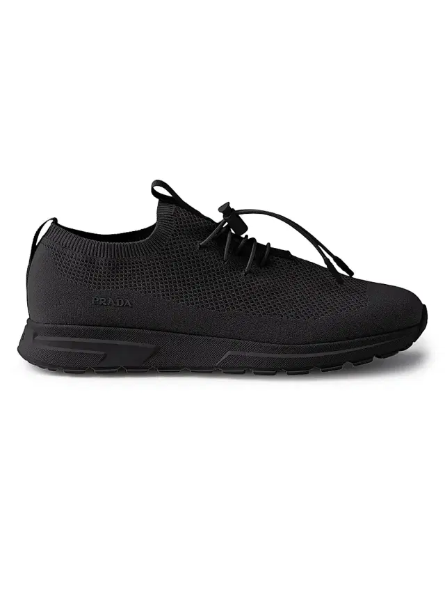 Prada Women's Prax Stretch Knit Sneakers - Black