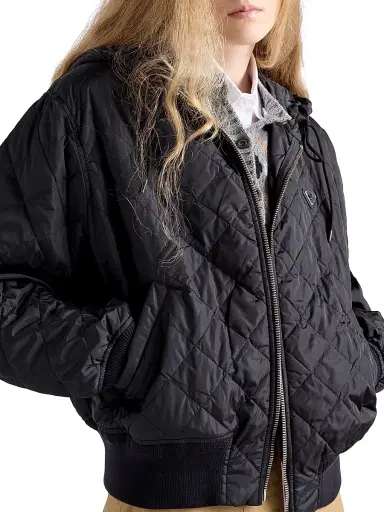 Prada Women's Lightweight Quilted Re-Nylon Jacket - Navy Blue | Thumbnail 3 Prada Women's Lightweight Quilted Re-Nylon Jacket - Navy Blue | Thumbnail 3