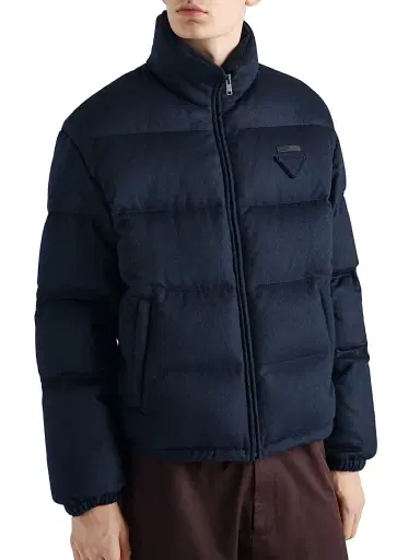 Prada Men's Medium-Weight Cashmere Down Jacket | Thumbnail 2 Prada Men's Medium-Weight Cashmere Down Jacket | Thumbnail 2