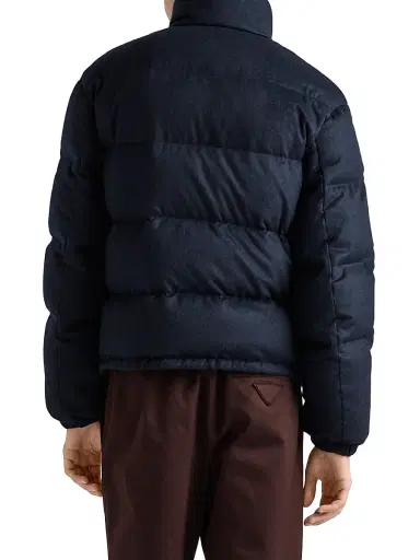 Prada Men's Medium-Weight Cashmere Down Jacket | Thumbnail 3 Prada Men's Medium-Weight Cashmere Down Jacket | Thumbnail 3