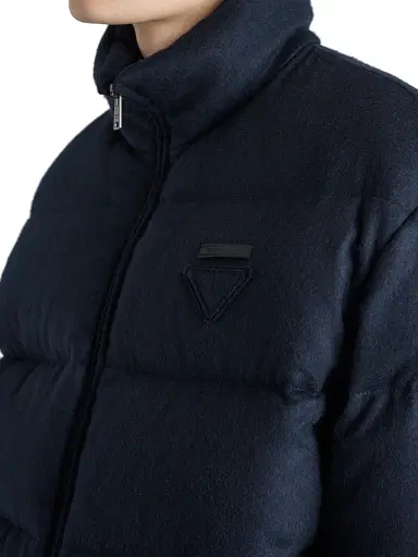 Prada Men's Medium-Weight Cashmere Down Jacket | Thumbnail 4 Prada Men's Medium-Weight Cashmere Down Jacket | Thumbnail 4