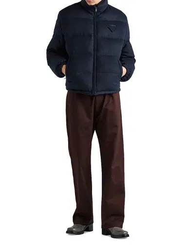 Prada Men's Medium-Weight Cashmere Down Jacket - Blue - Size XL | Thumbnail 6