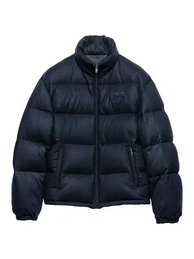 Prada Men's Medium-Weight Cashmere Down Jacket | Thumbnail 1 Prada Men's Medium-Weight Cashmere Down Jacket | Thumbnail 1