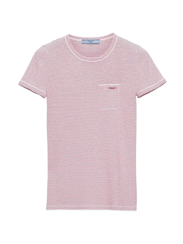 Women's Striped Crewneck Sweater - Pink Multi