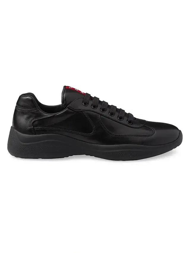 Prada Men's America's Cup Nappa Leather Sneakers - Black