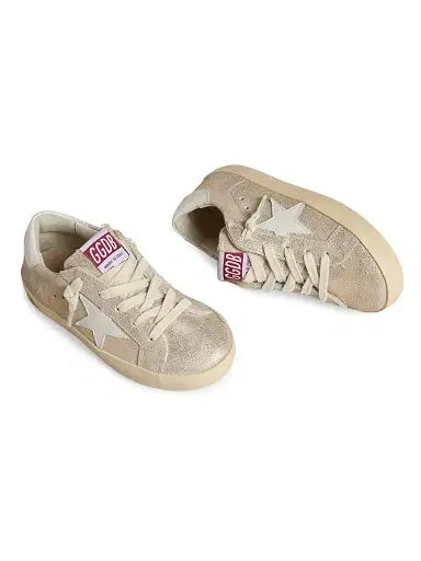 Golden Goose Baby Girl's, Lttle Girl's & Girl's Star Laminated Suede Sneakers - Sand White 1 (Child) | Thumbnail 2