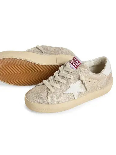 Golden Goose Baby Girl's, Lttle Girl's & Girl's Star Laminated Suede Sneakers - Sand White 1 (Child) | Thumbnail 4