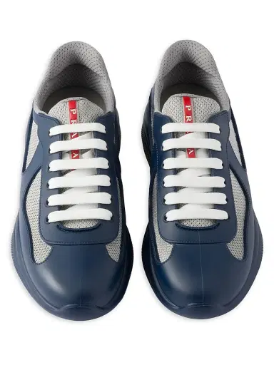 Prada Men's America's Cup Soft Rubber and Bike Fabric Sneakers - Navy - Size 13 | Thumbnail 2