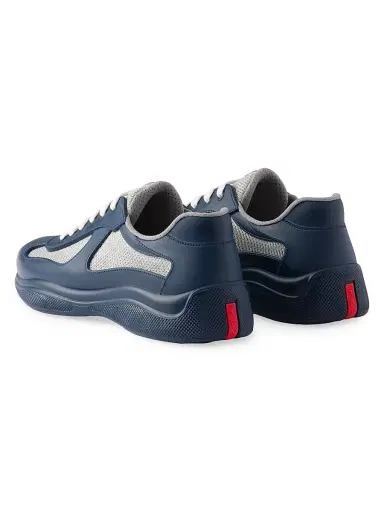 Prada Men's America's Cup Soft Rubber and Bike Fabric Sneakers - Navy - Size 13 | Thumbnail 3