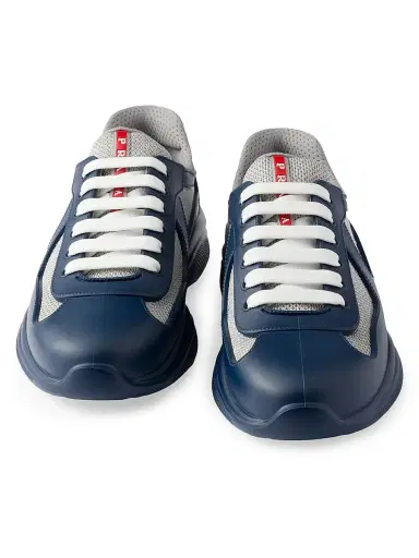 Prada Men's America's Cup Soft Rubber and Bike Fabric Sneakers - Navy - Size 13 | Thumbnail 4