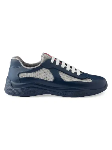 Prada Men's America's Cup Soft Rubber and Bike Fabric Sneakers - Navy - Size 13 | Thumbnail 1