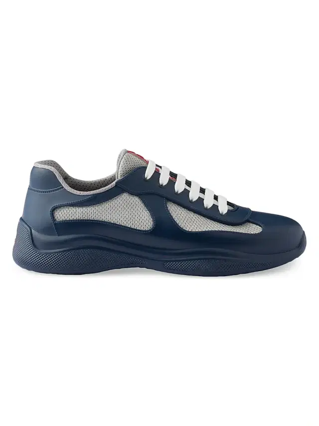 Prada Men's America's Cup Soft Rubber and Bike Fabric Sneakers - Navy