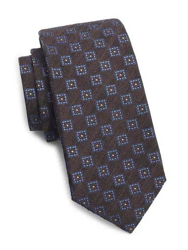 Isaia Men's Square Frame Silk Tie | Thumbnail 1 Isaia Men's Square Frame Silk Tie | Thumbnail 1