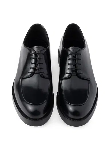 Prada Men's Brushed Leather Derby Shoes | Thumbnail 3 Prada Men's Brushed Leather Derby Shoes | Thumbnail 3