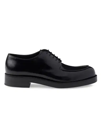 Prada Men's Brushed Leather Derby Shoes | Thumbnail 1 Prada Men's Brushed Leather Derby Shoes | Thumbnail 1