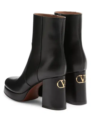 Valentino Garavani Women's Fawcette 90MM Platform Ankle Boots in Calfskin Leather | Thumbnail 3