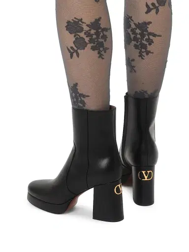 Valentino Garavani Women's Fawcette 90MM Platform Ankle Boots in Calfskin Leather | Thumbnail 7