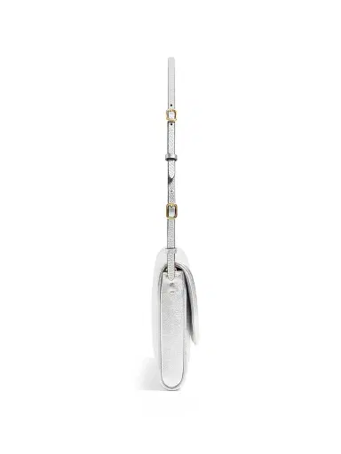 Valentino Garavani Women's DeVain Shoulder Bag in Laminated Nappa Leather - Silver | Thumbnail 3