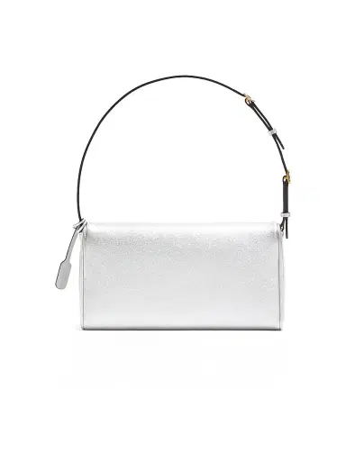 Valentino Garavani Women's DeVain Shoulder Bag in Laminated Nappa Leather - Silver | Thumbnail 4