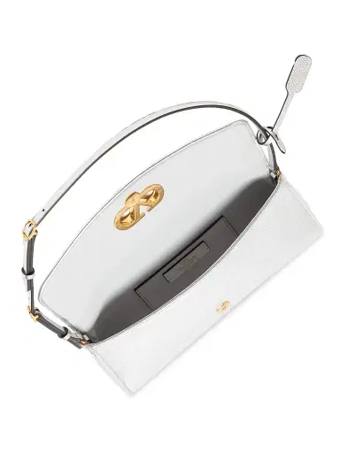 Valentino Garavani Women's DeVain Shoulder Bag in Laminated Nappa Leather - Silver | Thumbnail 5