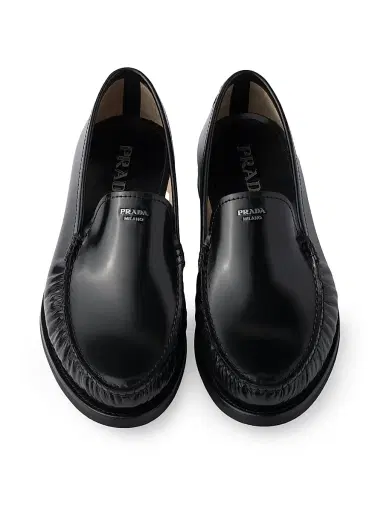 Prada Men's Brushed Leather Loafers - Black - Size 12.5 | Thumbnail 2 Prada Men's Brushed Leather Loafers - Black - Size 12.5 | Thumbnail 2