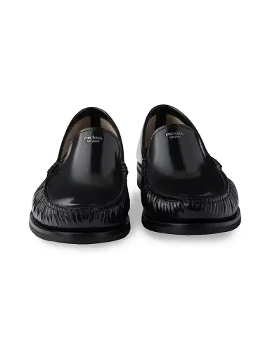 Prada Men's Brushed Leather Loafers - Black - Size 12.5 | Thumbnail 4 Prada Men's Brushed Leather Loafers - Black - Size 12.5 | Thumbnail 4