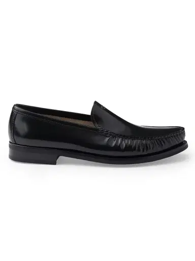 Prada Men's Brushed Leather Loafers - Black - Size 12.5 | Thumbnail 1 Prada Men's Brushed Leather Loafers - Black - Size 12.5 | Thumbnail 1