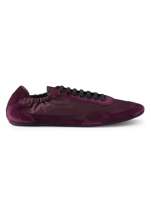 Men's Collapse Re-nylon And Suede Elasticized Sneakers - Purple