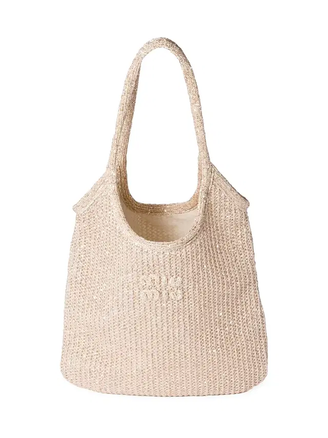 Miu Miu Women's Ivy Sequin Mesh Shoulder Bag - Pink