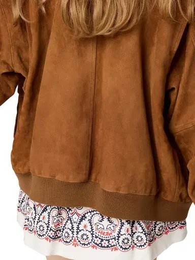 Miu Miu Women's Suede Blouson Jacket - Brown - Size 0 | Thumbnail 5