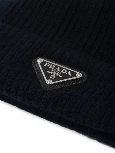 Prada Men's Wool and Cashmere Beanie - Blue - Size Small | Thumbnail 3 Prada Men's Wool and Cashmere Beanie - Blue - Size Small | Thumbnail 3