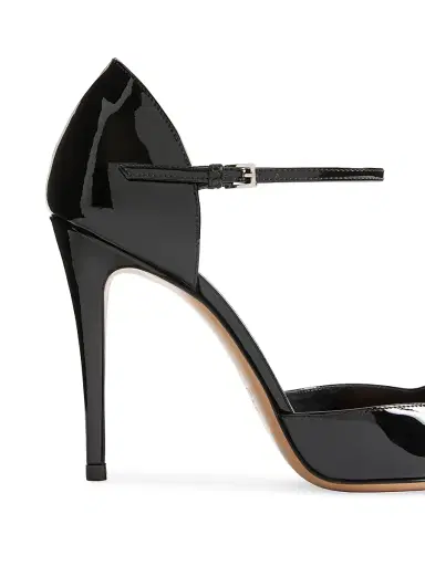 Valentino Garavani Women's VLogo 100MM Signature D'orsay Patent Leather Pumps - Black - Size 12 | Thumbnail 5