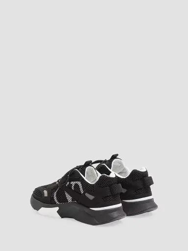 Valentino Garavani Men's Demivee Sneakers in Mesh Fabric with Suede Inserts - Black - Size 7.5 | Thumbnail 3 Valentino Garavani Men's Demivee Sneakers in Mesh Fabric with Suede Inserts - Black - Size 7.5 | Thumbnail 3