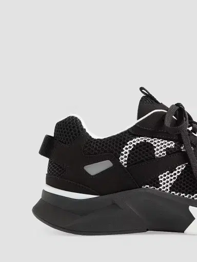 Valentino Garavani Men's Demivee Sneakers in Mesh Fabric with Suede Inserts - Black - Size 7.5 | Thumbnail 6 Valentino Garavani Men's Demivee Sneakers in Mesh Fabric with Suede Inserts - Black - Size 7.5 | Thumbnail 6