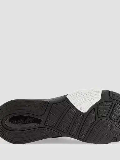 Valentino Garavani Men's Demivee Sneakers in Mesh Fabric with Suede Inserts - Black - Size 7.5 | Thumbnail 7 Valentino Garavani Men's Demivee Sneakers in Mesh Fabric with Suede Inserts - Black - Size 7.5 | Thumbnail 7