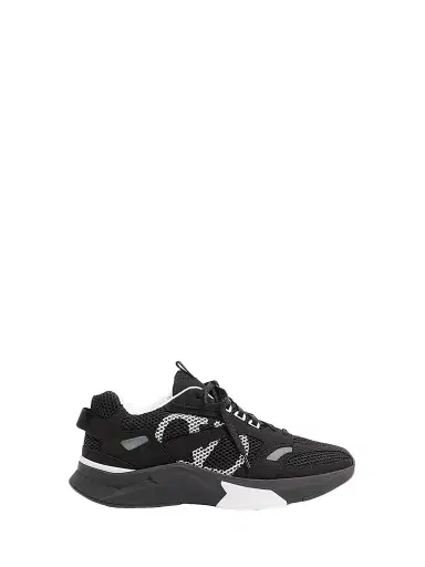 Valentino Garavani Men's Demivee Sneakers in Mesh Fabric with Suede Inserts - Black - Size 7.5 | Thumbnail 1 Valentino Garavani Men's Demivee Sneakers in Mesh Fabric with Suede Inserts - Black - Size 7.5 | Thumbnail 1