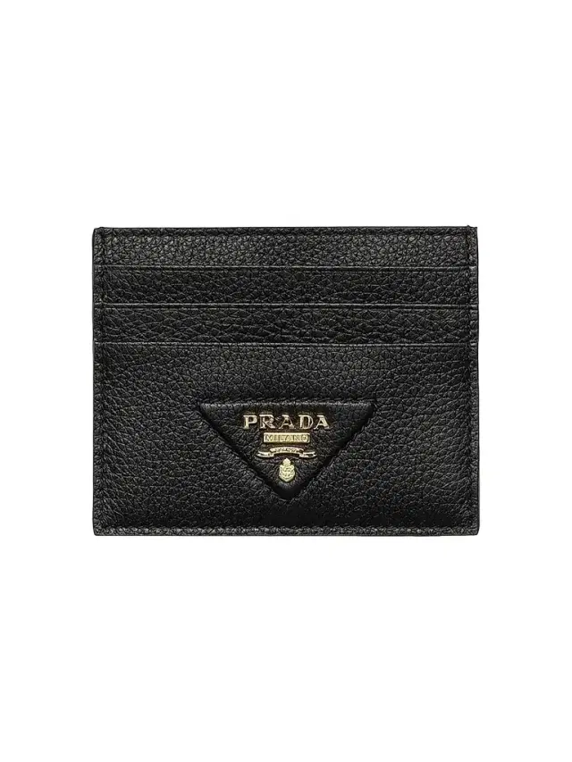Prada Women's Leather Card Holder - Black Gold