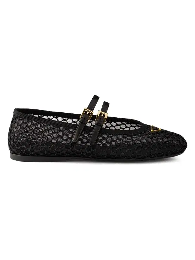 Prada Women's Mesh Fabric Ballerinas - Black
