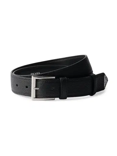 Prada Men's Leather Belt - Black - Size 28 | Thumbnail 1 Prada Men's Leather Belt - Black - Size 28 | Thumbnail 1