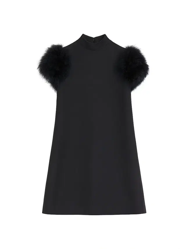 Valentino Garavani Women's Short Crepe Couture Dress with Feathers - Black