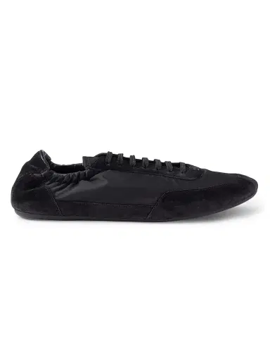 Prada Men's Collapse Re-nylon And Suede Elasticized Sneakers - Black - Size 11.5 | Thumbnail 1