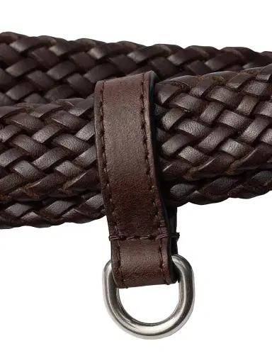 Prada Men's Narrow Braided Leather Belt - Brown - Size 38 | Thumbnail 3 Prada Men's Narrow Braided Leather Belt - Brown - Size 38 | Thumbnail 3