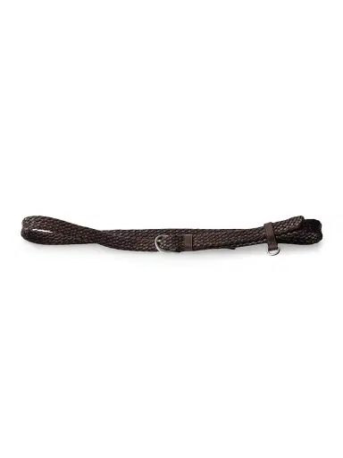 Prada Men's Narrow Braided Leather Belt - Brown - Size 38 | Thumbnail 1 Prada Men's Narrow Braided Leather Belt - Brown - Size 38 | Thumbnail 1