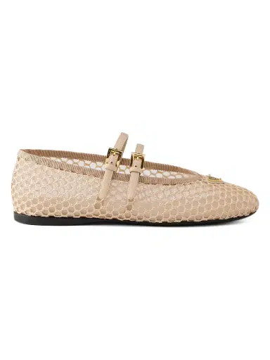 Prada Women's Mesh Fabric Ballerinas - Beige Khaki - Size 8 | Thumbnail 1