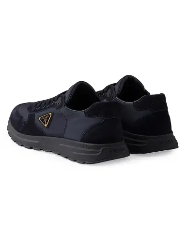 Prada Men's Prax 2.0 Re-Nylon and Suede Sneakers - Blue - Size 5 | Thumbnail 3