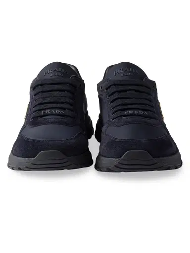 Prada Men's Prax 2.0 Re-Nylon and Suede Sneakers - Blue - Size 5 | Thumbnail 4