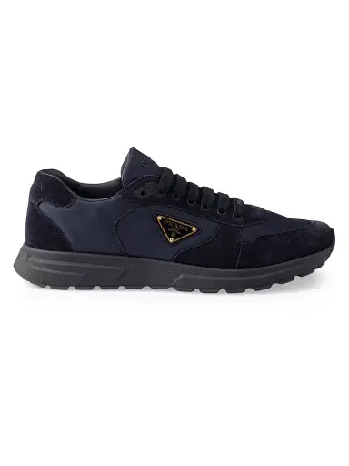 Prada Men's Prax 2.0 Re-Nylon and Suede Sneakers - Blue - Size 5 | Thumbnail 1